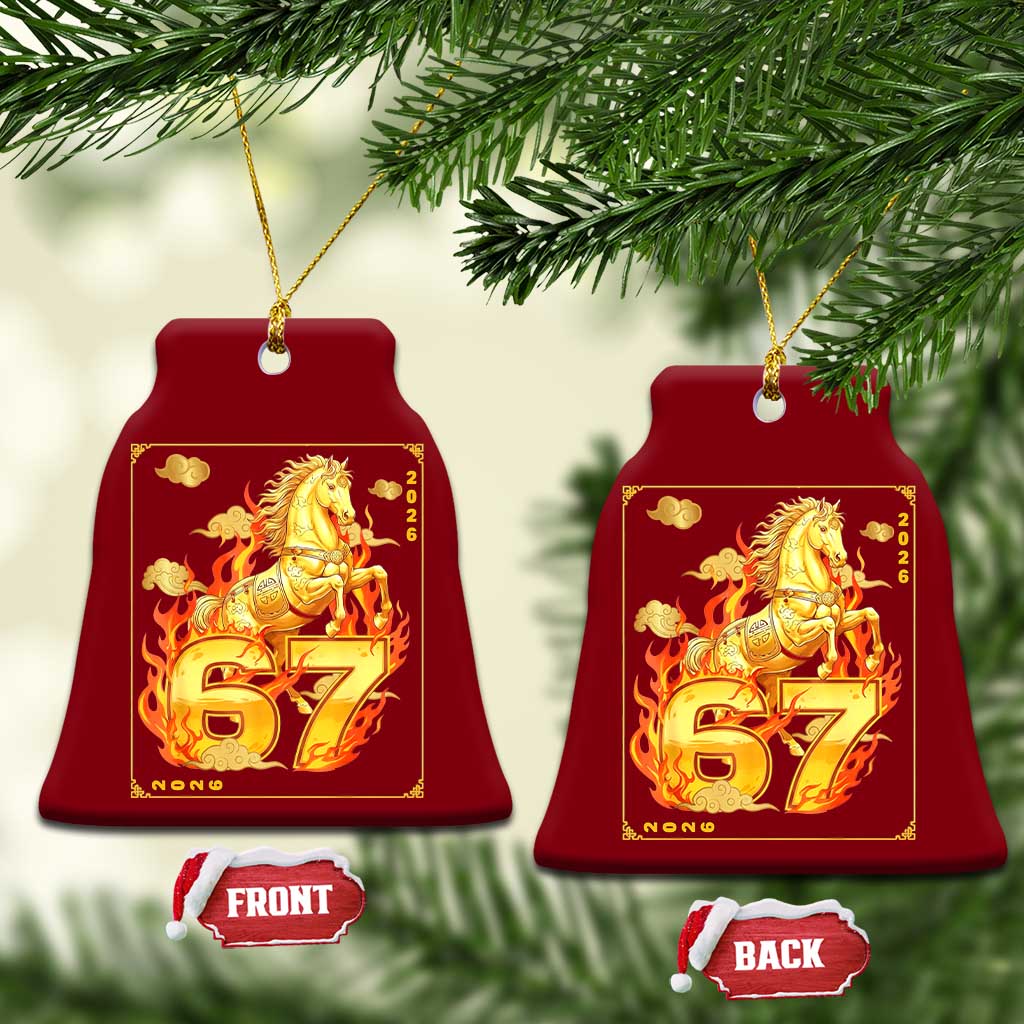 Funny Horse Six Seven Meme Ceramic Ornament Happy Lunar New Year TS12 Print Your Wear