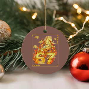 Funny Horse Six Seven Meme Ceramic Ornament Happy Lunar New Year TS12 1pc Mocha Print Your Wear