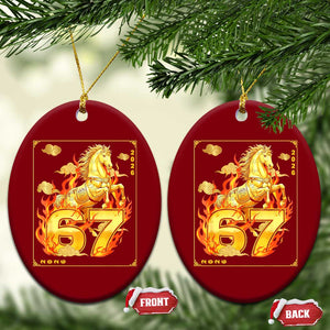 Funny Horse Six Seven Meme Ceramic Ornament Happy Lunar New Year TS12 Print Your Wear