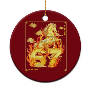 Funny Horse Six Seven Meme Ceramic Ornament Happy Lunar New Year TS12 1pc Red Print Your Wear
