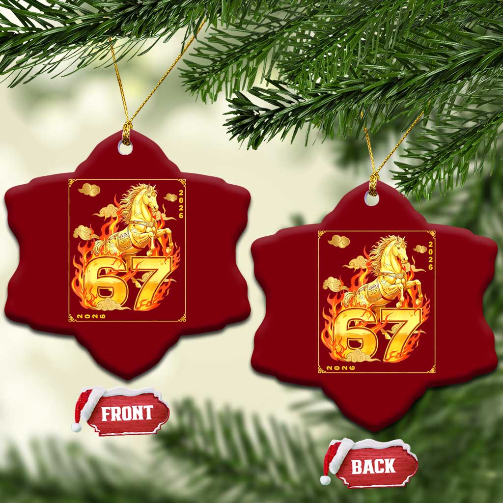 Funny Horse Six Seven Meme Ceramic Ornament Happy Lunar New Year TS12 Print Your Wear