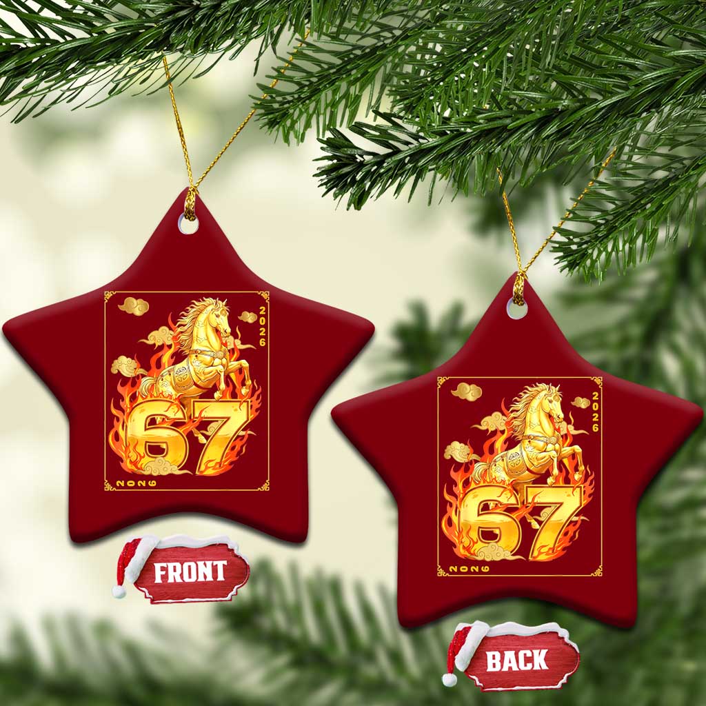 Funny Horse Six Seven Meme Ceramic Ornament Happy Lunar New Year TS12 Print Your Wear