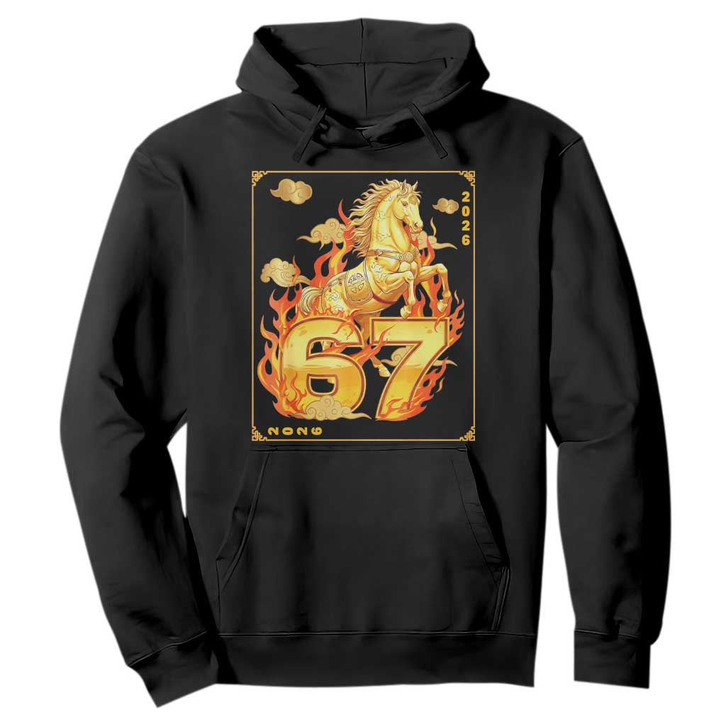 Funny Horse Six Seven Meme Hoodie Happy Lunar New Year TS12 Black Print Your Wear