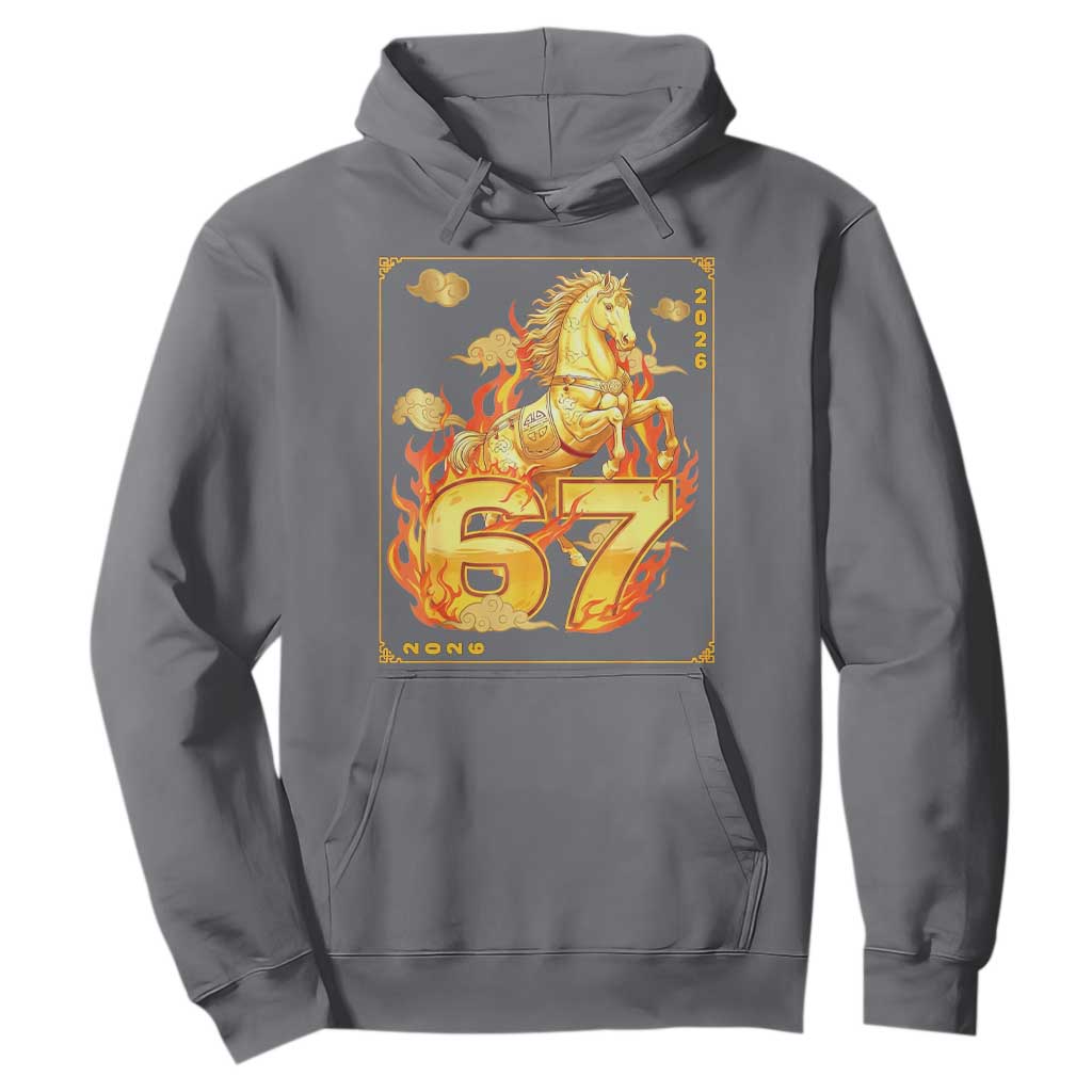 Funny Horse Six Seven Meme Hoodie Happy Lunar New Year TS12 Charcoal Print Your Wear