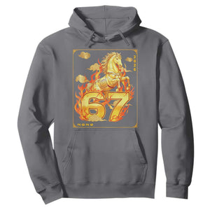 Funny Horse Six Seven Meme Hoodie Happy Lunar New Year TS12 Charcoal Print Your Wear