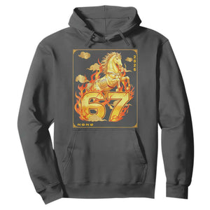 Funny Horse Six Seven Meme Hoodie Happy Lunar New Year TS12 Dark Heather Print Your Wear