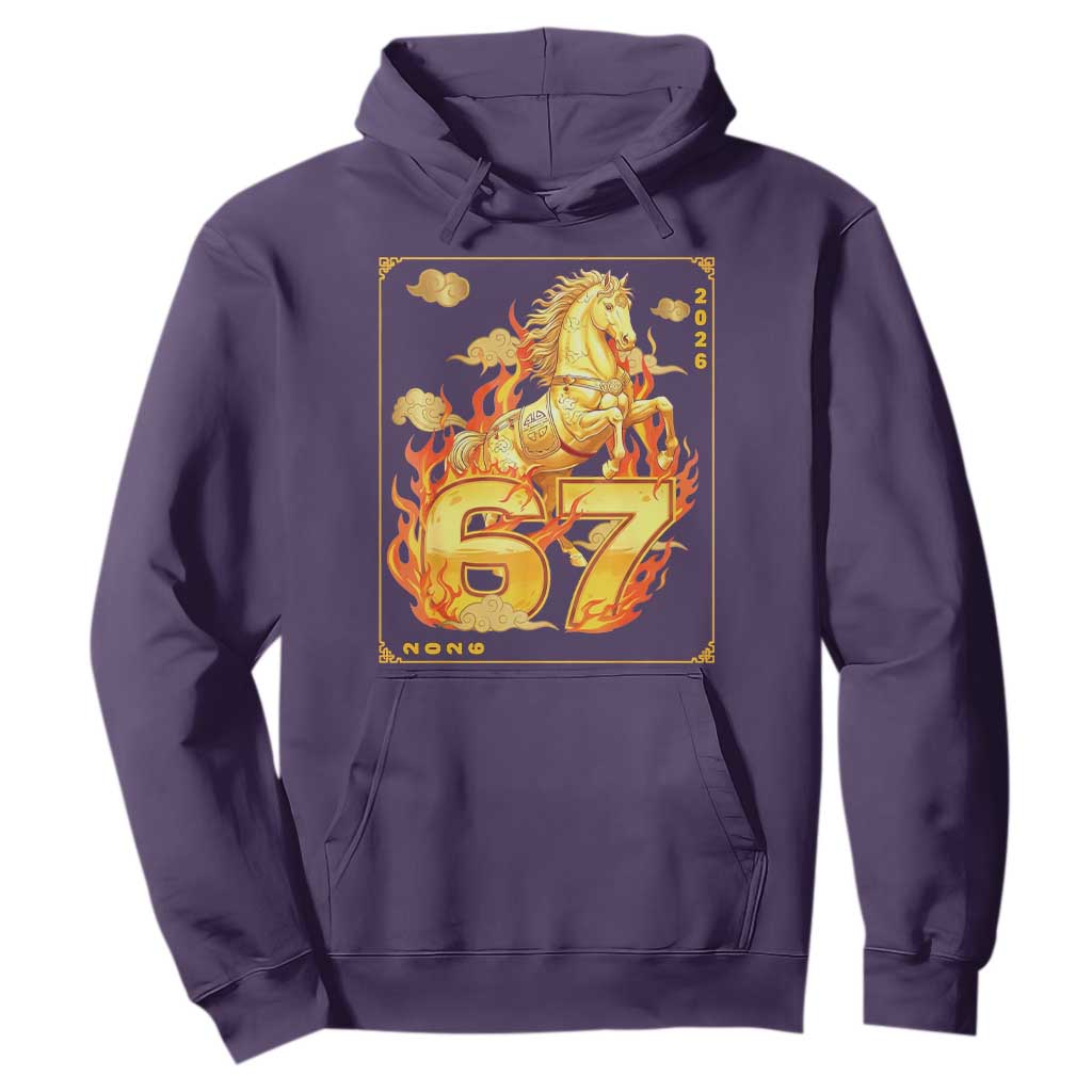Funny Horse Six Seven Meme Hoodie Happy Lunar New Year TS12 Purple Print Your Wear