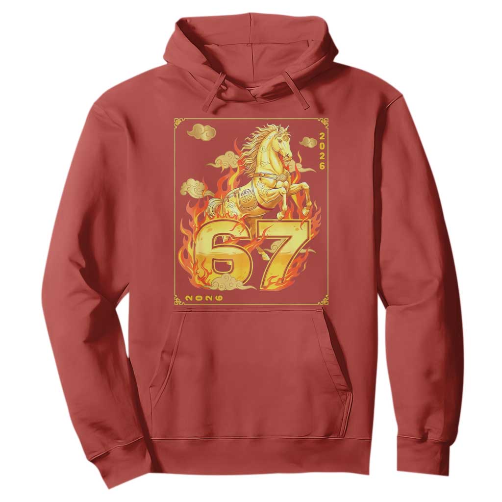 Funny Horse Six Seven Meme Hoodie Happy Lunar New Year TS12 Red Print Your Wear
