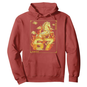 Funny Horse Six Seven Meme Hoodie Happy Lunar New Year TS12 Red Print Your Wear