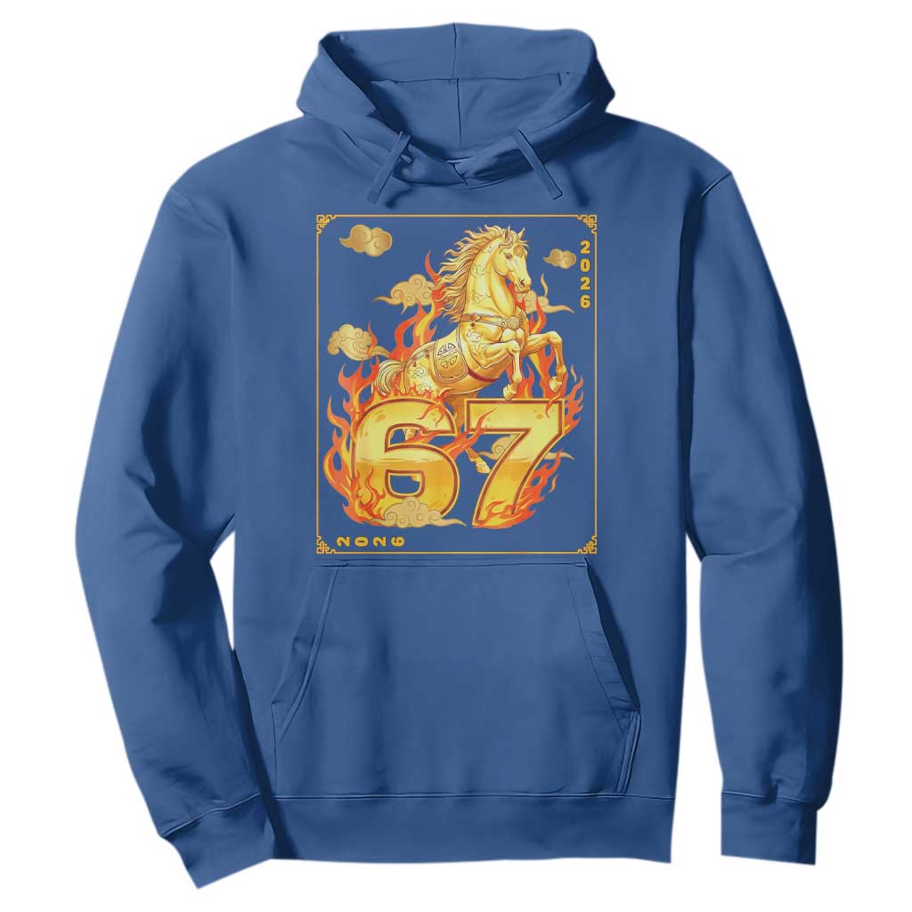 Funny Horse Six Seven Meme Hoodie Happy Lunar New Year TS12 Royal Blue Print Your Wear