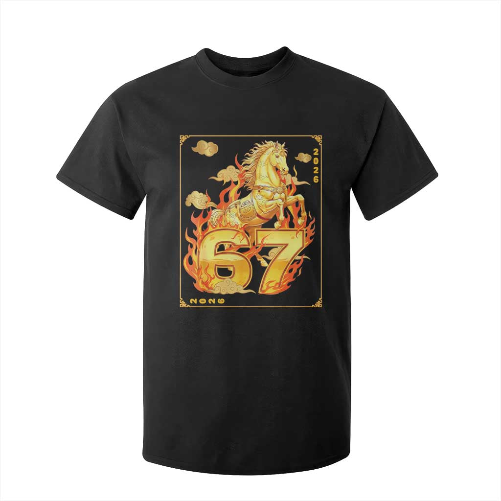 Funny Horse Six Seven Meme T Shirt For Kid Happy Lunar New Year TS12 Black Print Your Wear