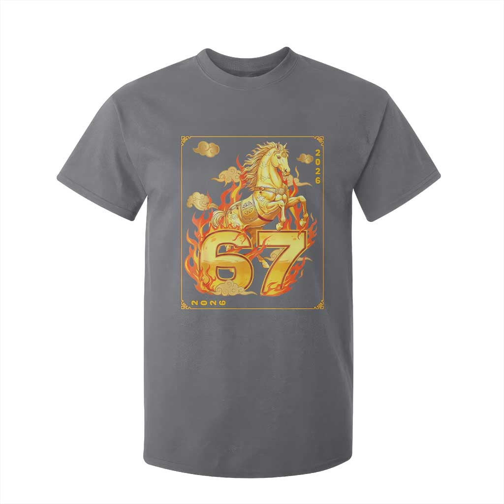 Funny Horse Six Seven Meme T Shirt For Kid Happy Lunar New Year TS12 Charcoal Print Your Wear