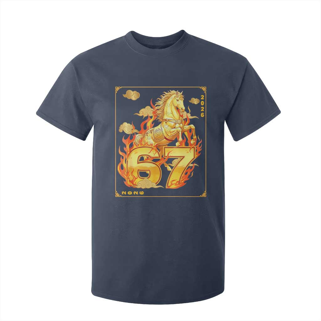 Funny Horse Six Seven Meme T Shirt For Kid Happy Lunar New Year TS12 Navy Print Your Wear