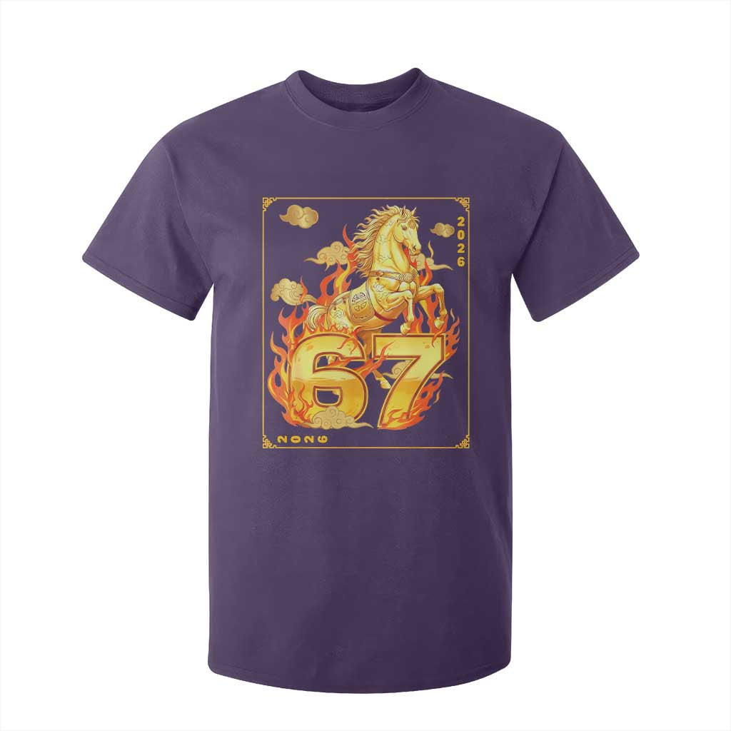 Funny Horse Six Seven Meme T Shirt For Kid Happy Lunar New Year TS12 Purple Print Your Wear