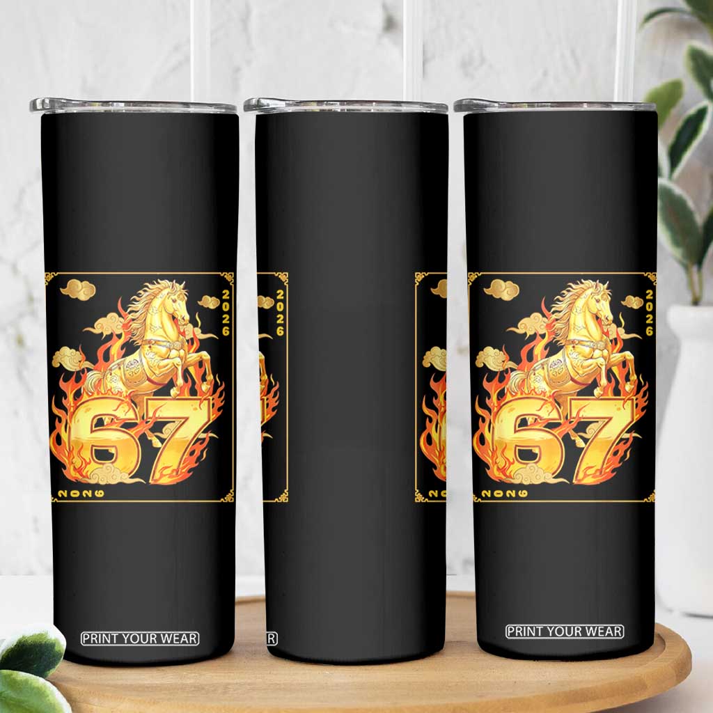 Funny Horse Six Seven Meme Skinny Tumbler Happy Lunar New Year TS12 Print Your Wear