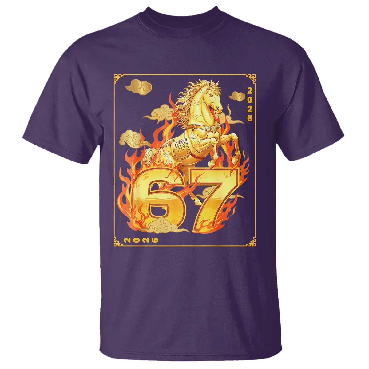 Funny Horse Six Seven Meme T Shirt Happy Lunar New Year TS12 Purple Print Your Wear