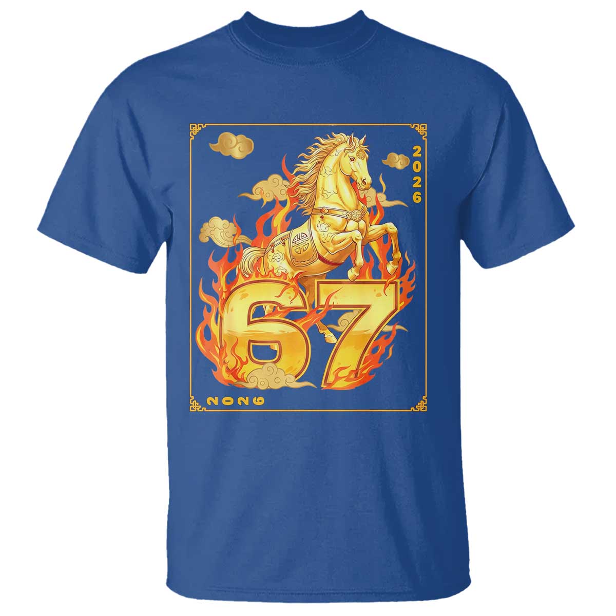 Funny Horse Six Seven Meme T Shirt Happy Lunar New Year TS12 Royal Blue Print Your Wear