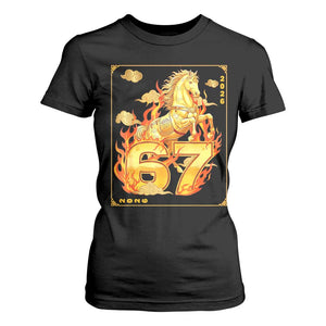Funny Horse Six Seven Meme T Shirt For Women Happy Lunar New Year TS12 Black Print Your Wear