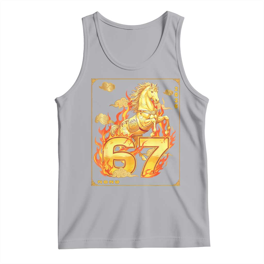 Funny Horse Six Seven Meme Tank Top Happy Lunar New Year TS12 Athletic Heather Print Your Wear