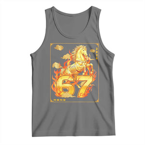 Funny Horse Six Seven Meme Tank Top Happy Lunar New Year TS12 Black Heather Print Your Wear