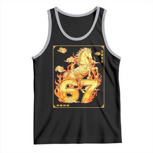 Funny Horse Six Seven Meme Tank Top Happy Lunar New Year TS12 Black Athletic Heather Print Your Wear