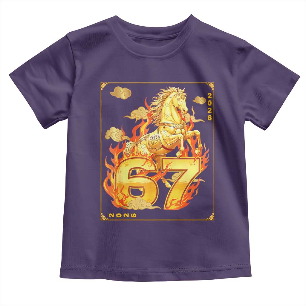 Funny Horse Six Seven Meme Toddler T Shirt Happy Lunar New Year TS12 Purple Print Your Wear