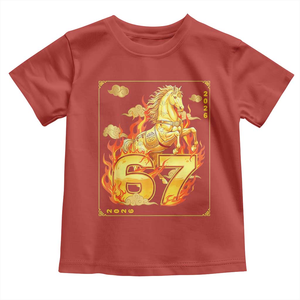Funny Horse Six Seven Meme Toddler T Shirt Happy Lunar New Year TS12 Red Print Your Wear
