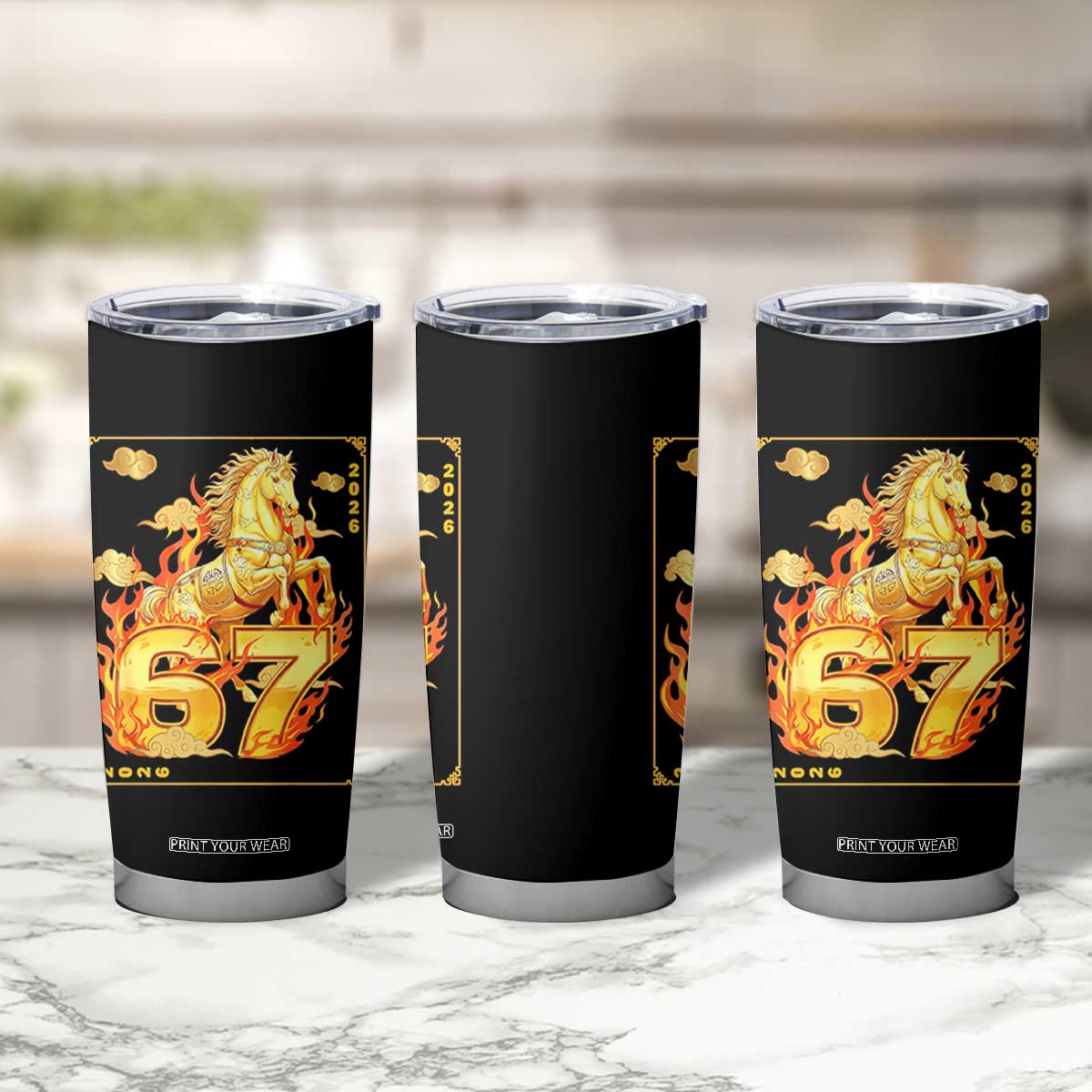 Funny Horse Six Seven Meme Tumbler Cup Happy Lunar New Year TS12 Print Your Wear