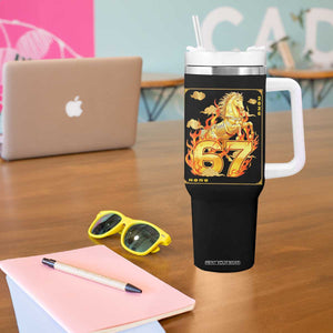 Funny Horse Six Seven Meme Tumbler With Handle Happy Lunar New Year TS12 Print Your Wear