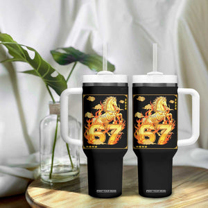 Funny Horse Six Seven Meme Tumbler With Handle Happy Lunar New Year TS12 Print Your Wear