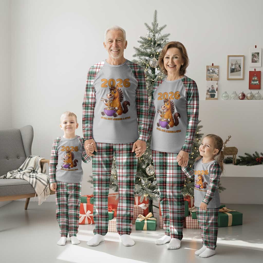 Still Not Joining A Gym Lunar New Year Plaid Pajama Set Funny Horse Eating Ramen TS12 Christmas Plaid Print Your Wear