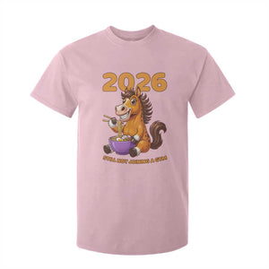 Still Not Joining A Gym Lunar New Year T Shirt For Kid Funny Horse Eating Ramen TS12 Light Pink Print Your Wear