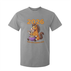 Still Not Joining A Gym Lunar New Year T Shirt For Kid Funny Horse Eating Ramen TS12 Sport Gray Print Your Wear