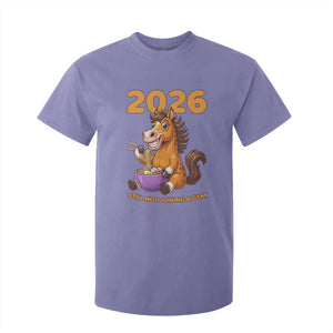 Still Not Joining A Gym Lunar New Year T Shirt For Kid Funny Horse Eating Ramen TS12 Violet Print Your Wear