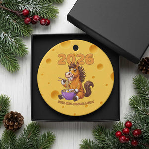 Still Not Joining A Gym Lunar New Year Ceramic Ornament Funny Horse Eating Ramen TS12 1pc Yellow Cheese Print Your Wear