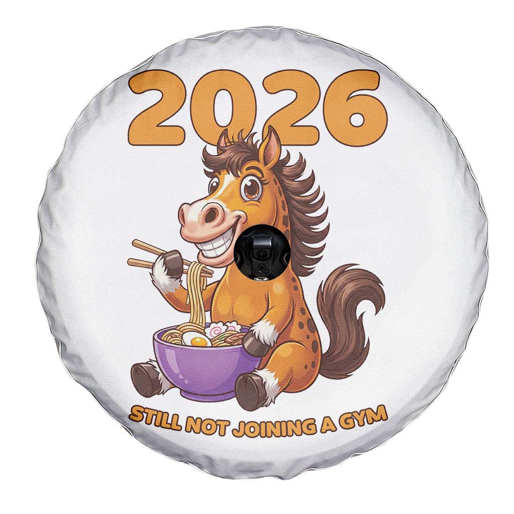 Still Not Joining A Gym Lunar New Year Spare Tire Cover Funny Horse Eating Ramen TS12 Print Your Wear