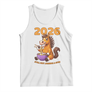 Still Not Joining A Gym Lunar New Year Tank Top Funny Horse Eating Ramen TS12 White Print Your Wear