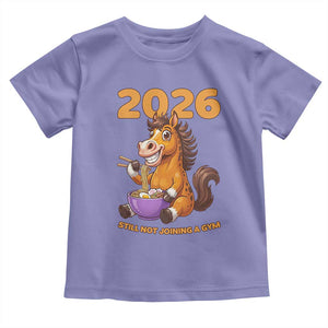 Still Not Joining A Gym Lunar New Year Toddler T Shirt Funny Horse Eating Ramen TS12 Violet Print Your Wear