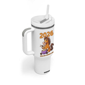 Still Not Joining A Gym Lunar New Year Tumbler With Handle Funny Horse Eating Ramen TS12 Print Your Wear