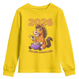 Still Not Joining A Gym Lunar New Year Youth Sweatshirt Funny Horse Eating Ramen TS12 Daisy Print Your Wear