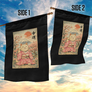 Japanese Anime Maneki Neko Garden Flag Kawaii Waving Cat Good Luck Kanji TS12 Print Your Wear