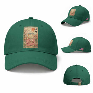 Japanese Anime Maneki Neko Baseball Cap Kawaii Waving Cat Good Luck Kanji TS12 Baseball Cap Universal Fit Irish Green Print Your Wear
