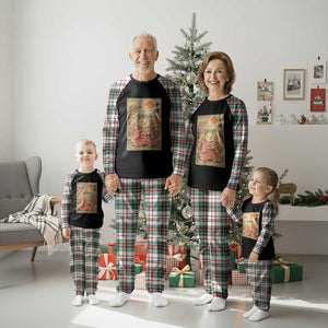 Japanese Anime Maneki Neko Plaid Pajama Set Kawaii Waving Cat Good Luck Kanji TS12 Christmas Plaid Print Your Wear