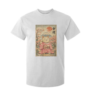 Japanese Anime Maneki Neko T Shirt For Kid Kawaii Waving Cat Good Luck Kanji TS12 White Print Your Wear