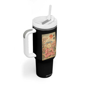 Japanese Anime Maneki Neko Tumbler With Handle Kawaii Waving Cat Good Luck Kanji TS12 Print Your Wear