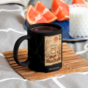 Japanese Maneki Neko Drinking Tea Kawaii Lucky Cat Coffee Mug TS12 Print Your Wear