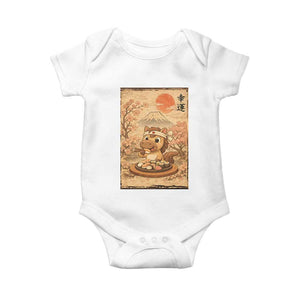 Funny Horse Eating Sushi Baby Onesie Japanese Noodle Lover TS12 White Print Your Wear