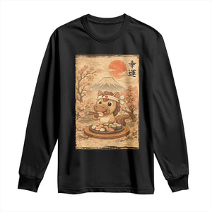 Funny Horse Eating Sushi Long Sleeve Shirt Japanese Noodle Lover TS12 Black Print Your Wear