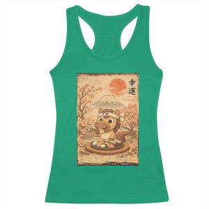 Funny Horse Eating Sushi Racerback Tank Top Japanese Noodle Lover TS12 Irish Green Print Your Wear