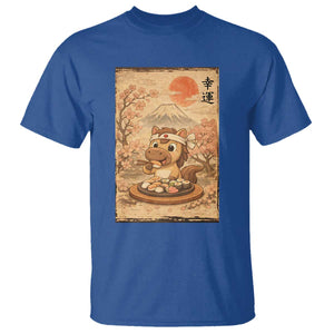 Funny Horse Eating Sushi T Shirt Japanese Noodle Lover TS12 Royal Blue Print Your Wear